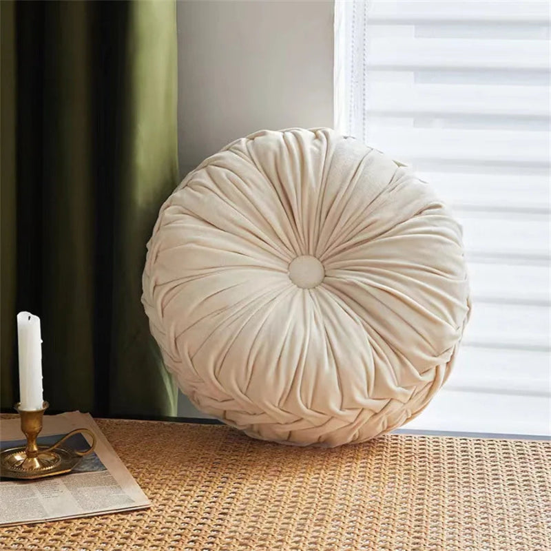 Round Velvet Throw Pillow
